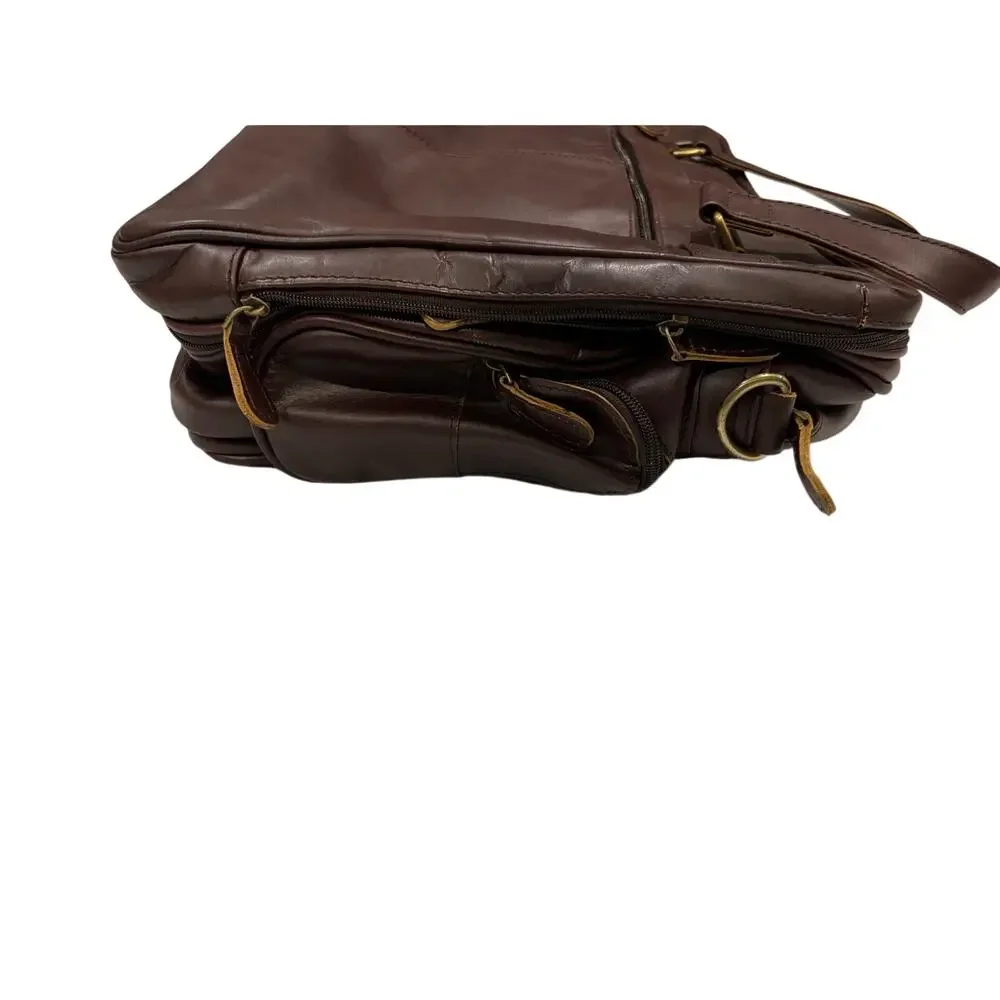 18” Genuine Leather Laptop Briefcase Business Travel Bag